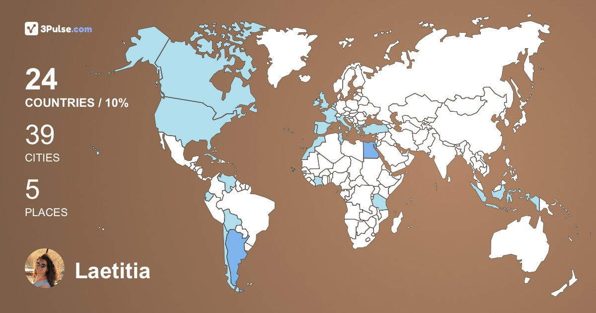 Laetitia Gourgeau's Travel Map Image