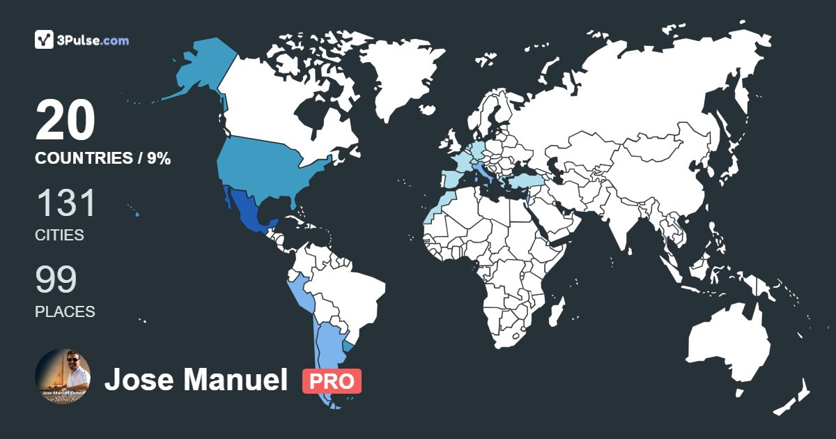Jose Manuel Ochoa's Travel Map Image