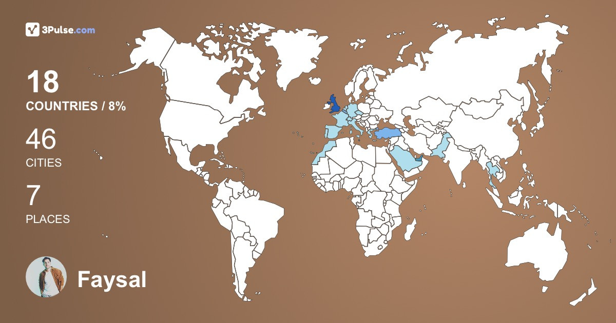 Faysal Iftikhar's Travel Map Image