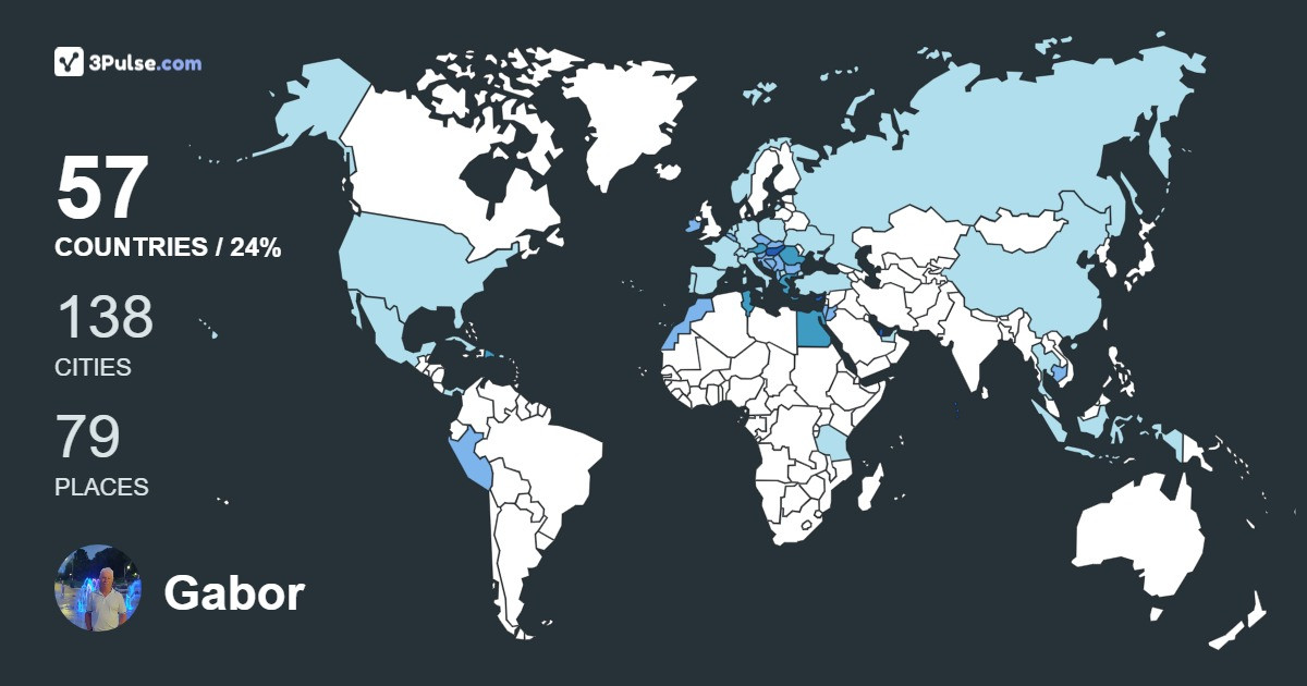 Gabor Kutasi's Travel Map Image