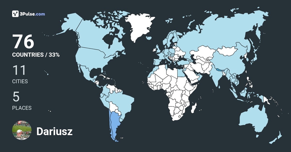 Dariusz Arusztowicz's Travel Map Image