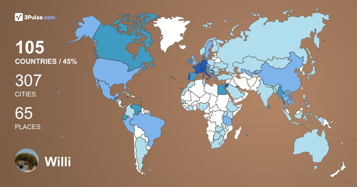 Willi Igel's Travel Map Image