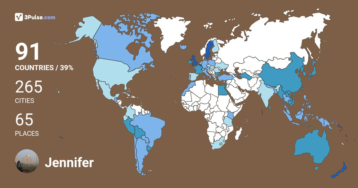Jennifer Leone's Travel Map Image