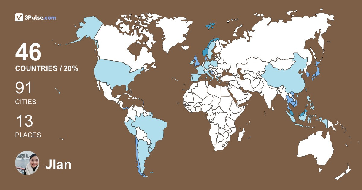Jlan Chwung's Travel Map Image