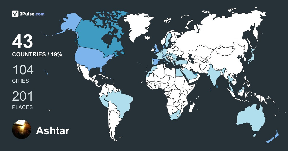 Ashtar Junaid's Travel Map Image