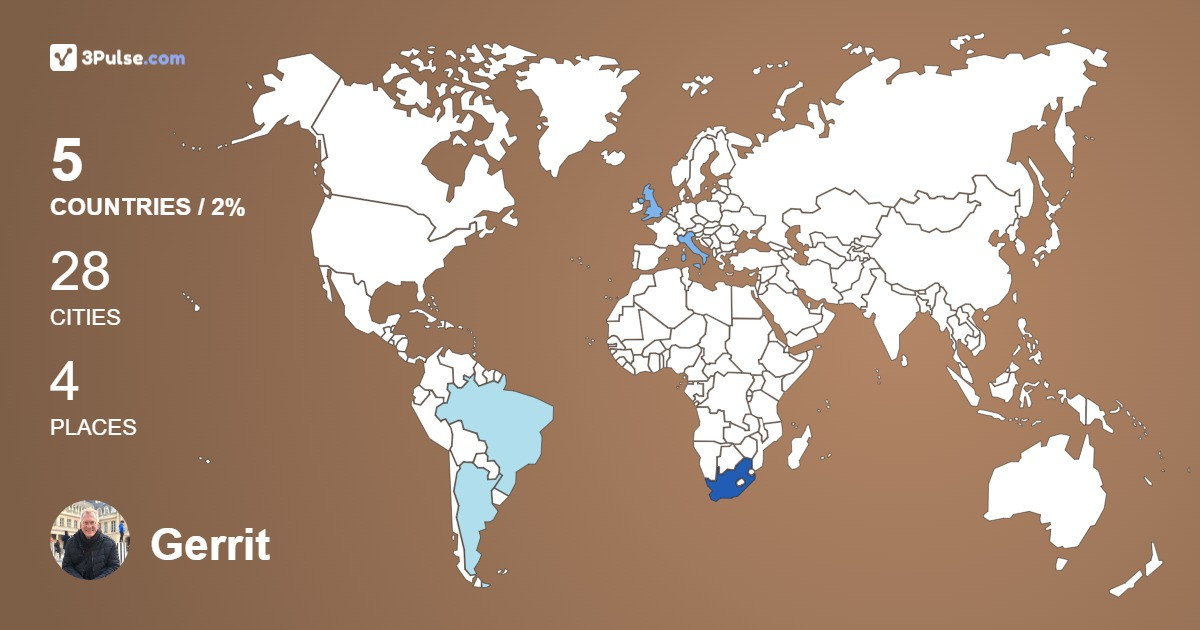 Изображение Карты путешествий Gerrit Niekerk-Reis