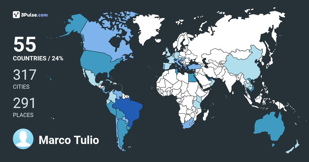 Marco Tulio's Travel Map Image
