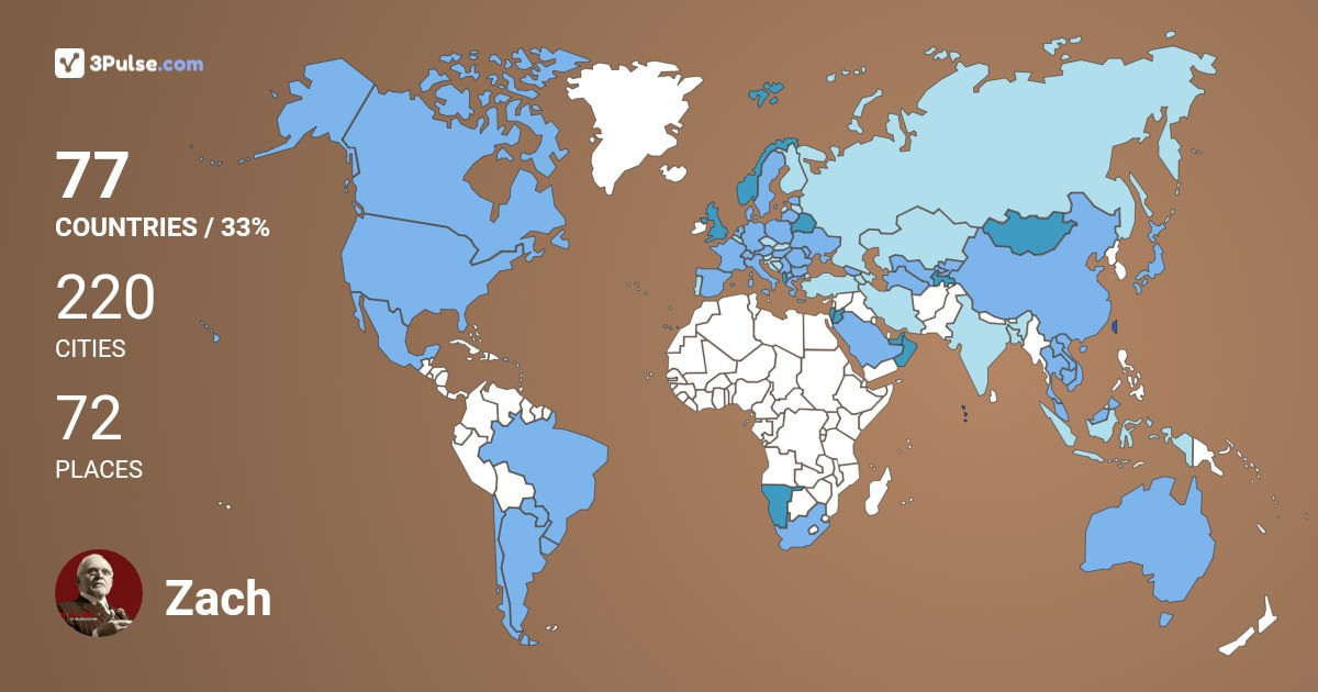 Zach Percival's Travel Map Image