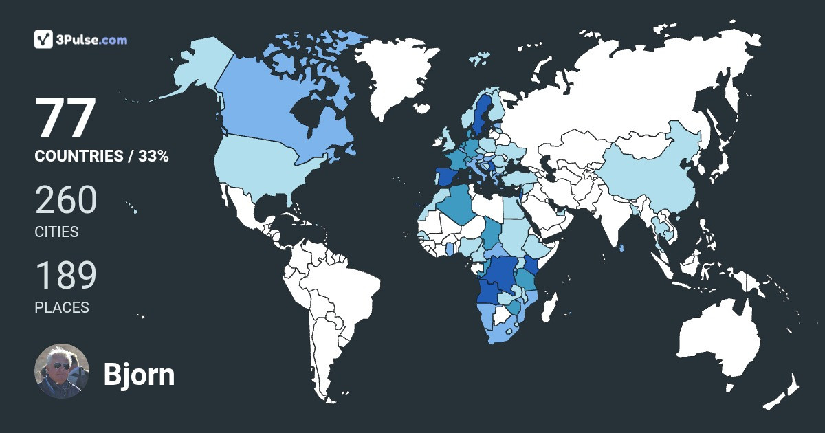 Bjorn Wakman's Travel Map Image