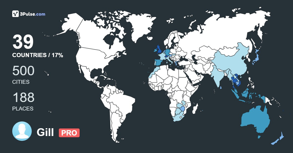 Gill's Travel Map Image