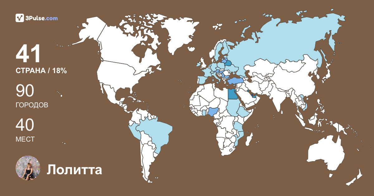 Лолитта Снитко's Travel Map Image
