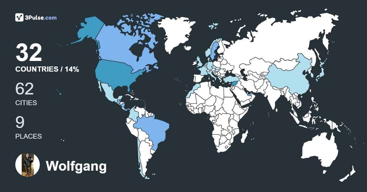 Wolfgang Dailing's Travel Map Image