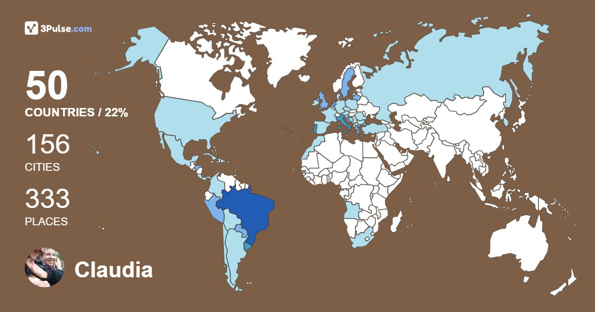 Claudia Riolfi's Travel Map Image