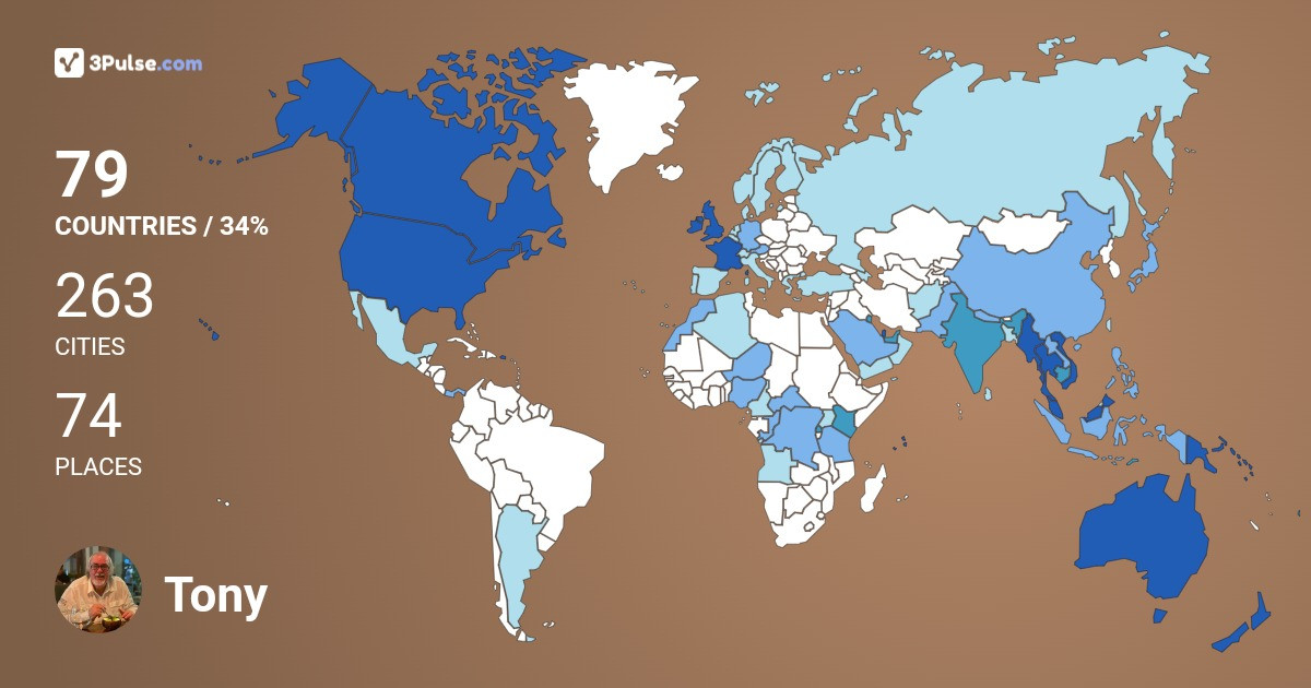 Изображение Карты путешествий Tony Rae
