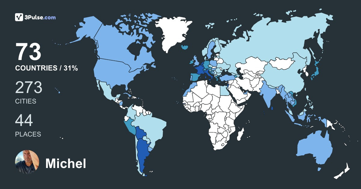 Michel Bergsma's Travel Map Image