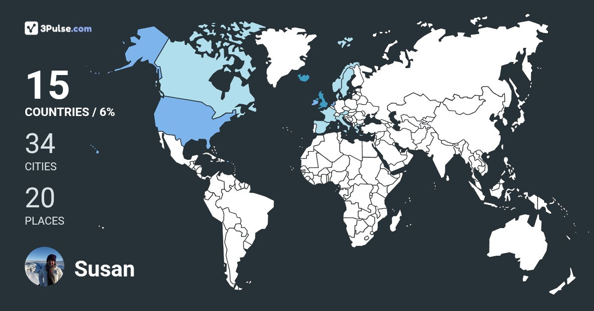 Susan Reilly's Travel Map Image