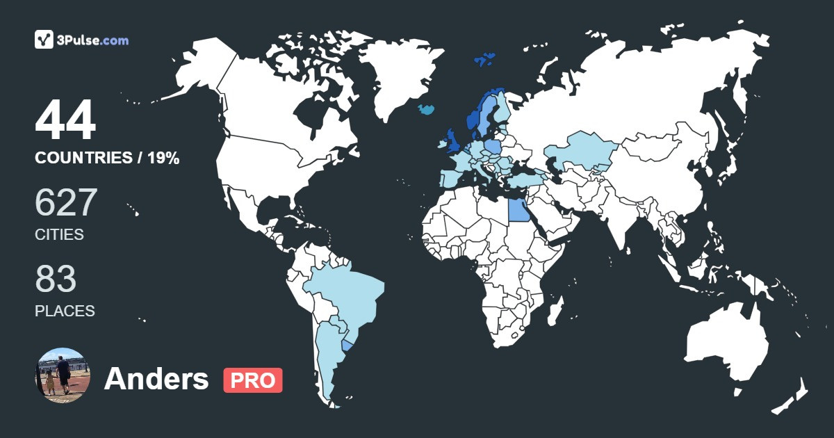Anders Johansen's Travel Map Image