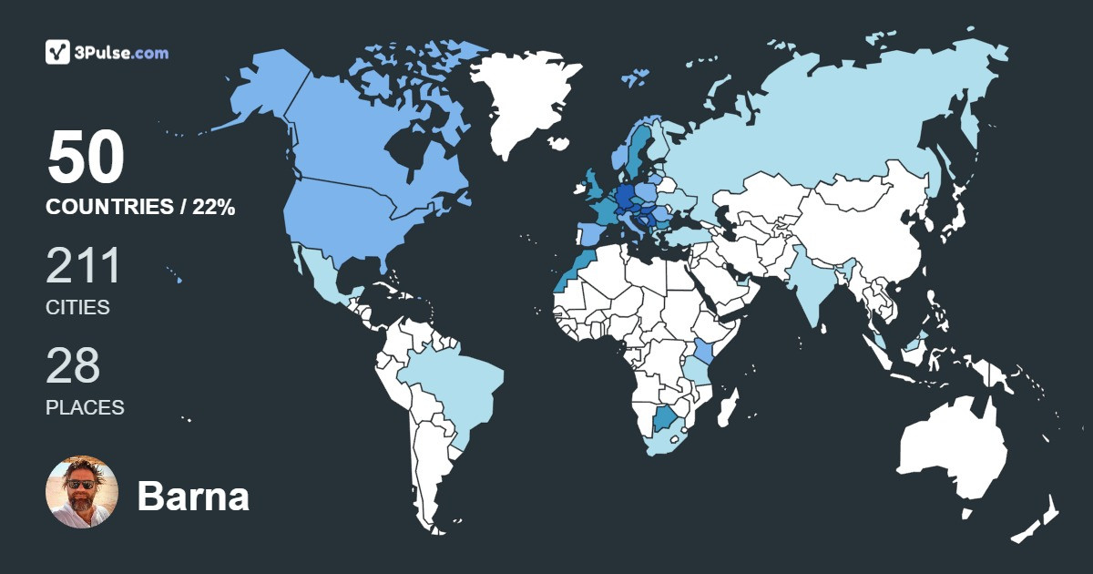 Изображение Карты путешествий Barna Járdány