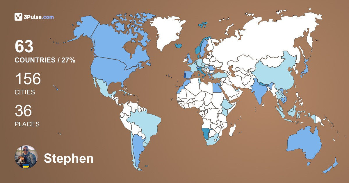 Stephen Hermida's Travel Map Image