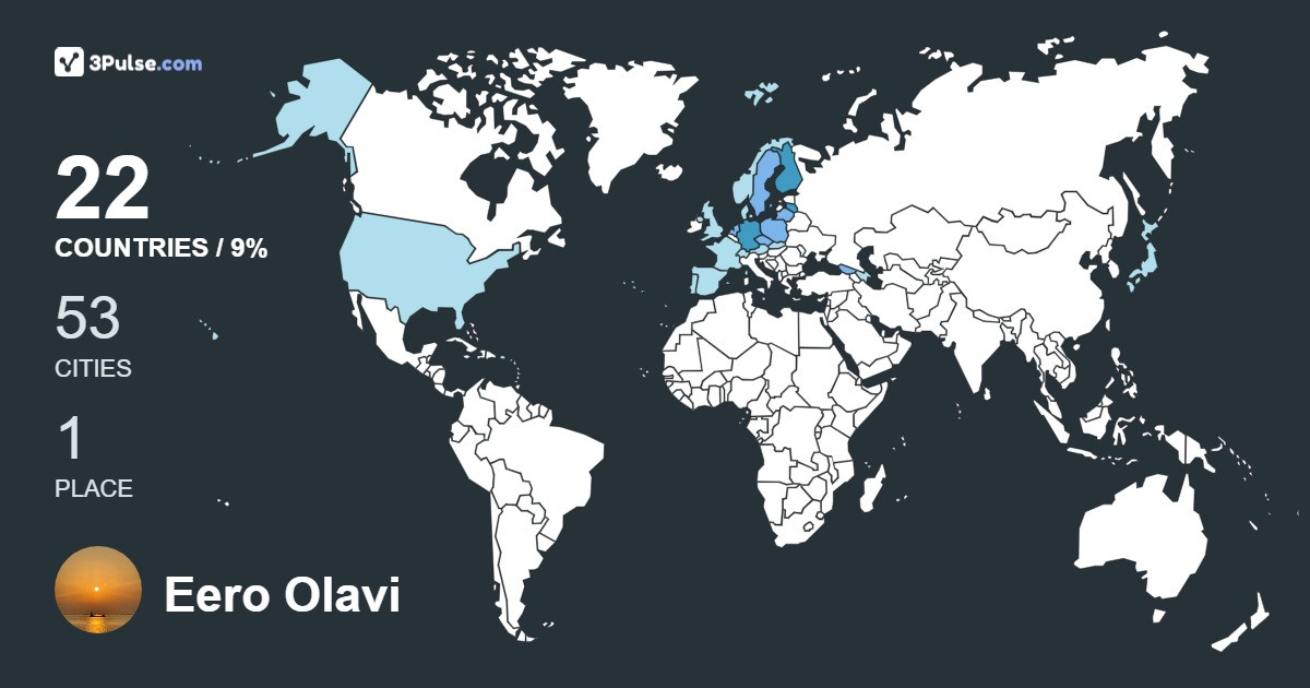 Eero Olavi Kippa's Travel Map Image
