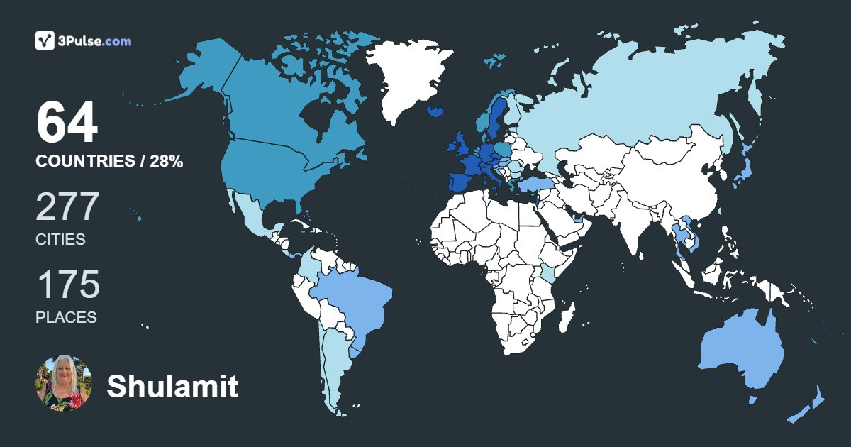 Shulamit Romano Wichman's Travel Map Image
