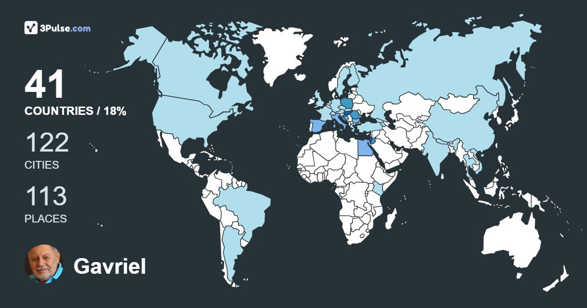Gavriel Zeevi's Travel Map Image
