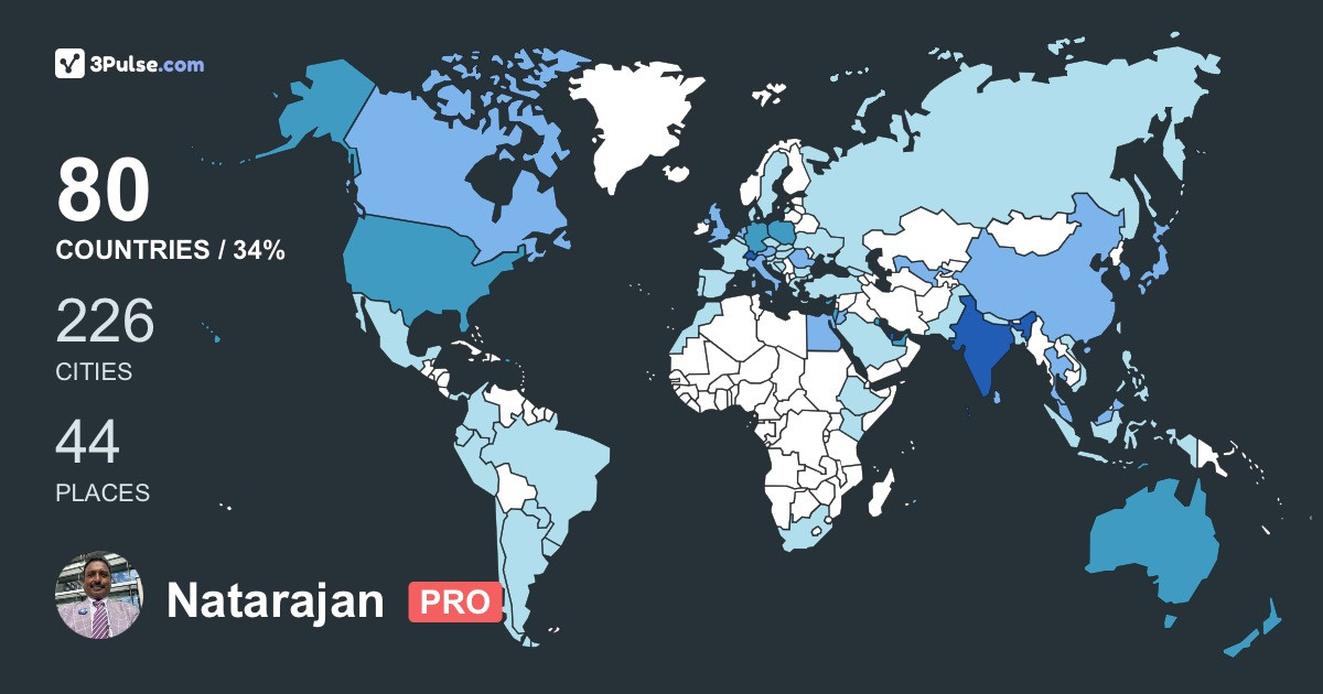 Изображение Карты путешествий Natarajan Sundaram