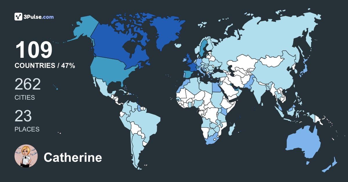 Catherine Burton's Travel Map Image