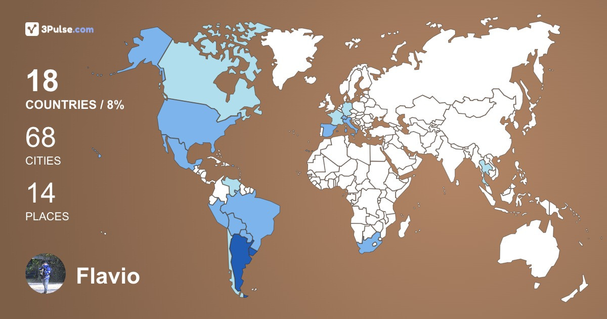 Flavio Lombardo's Travel Map Image