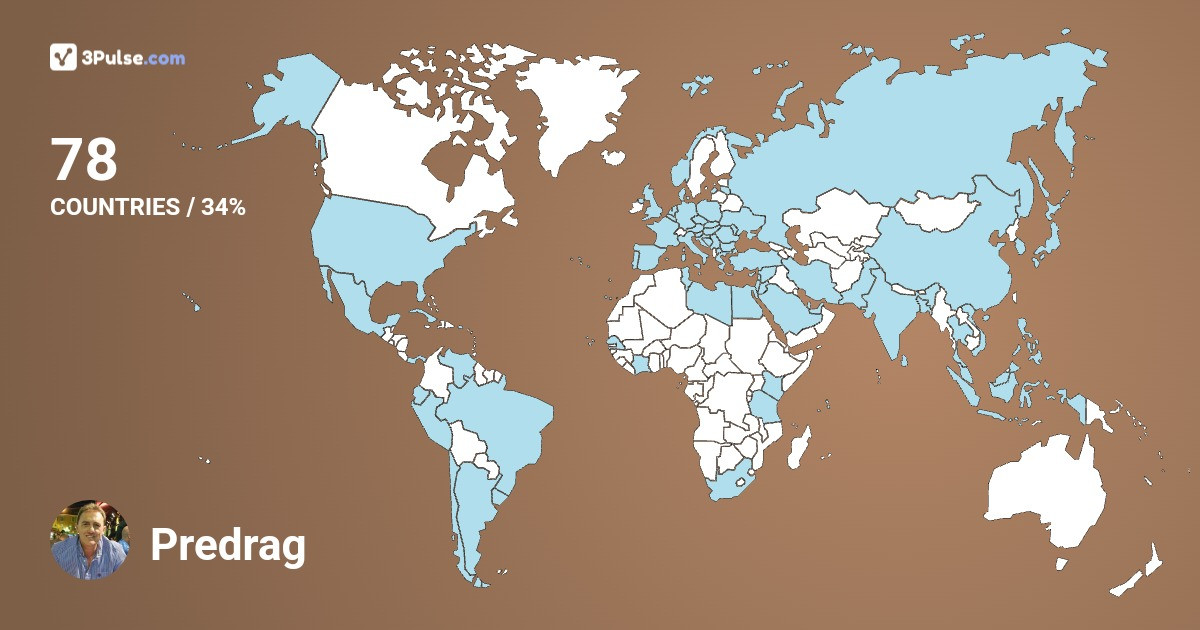 Predrag Pantelic's Travel Map Image
