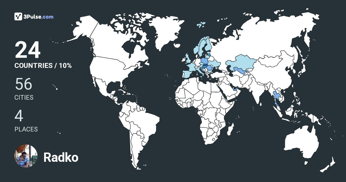 Radko Fábry's Travel Map Image