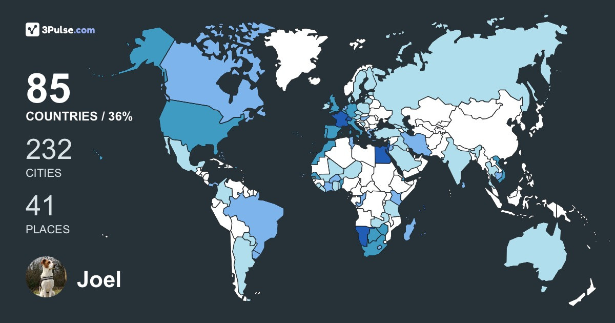 Joel Costi's Travel Map Image