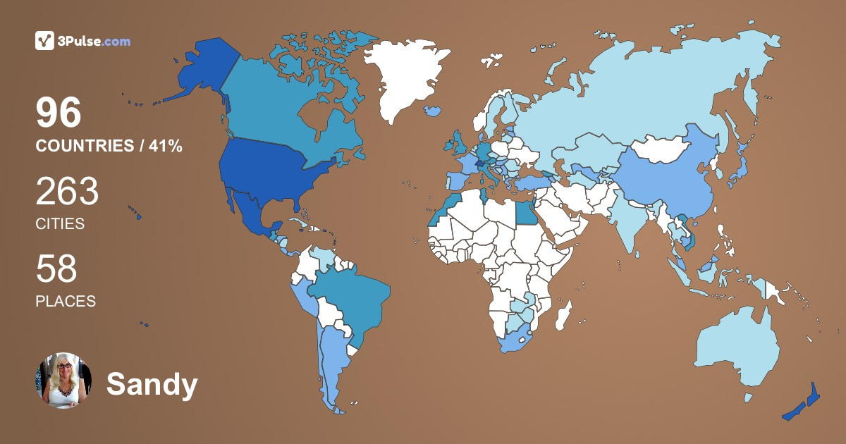 Sandy Robert's Travel Map Image