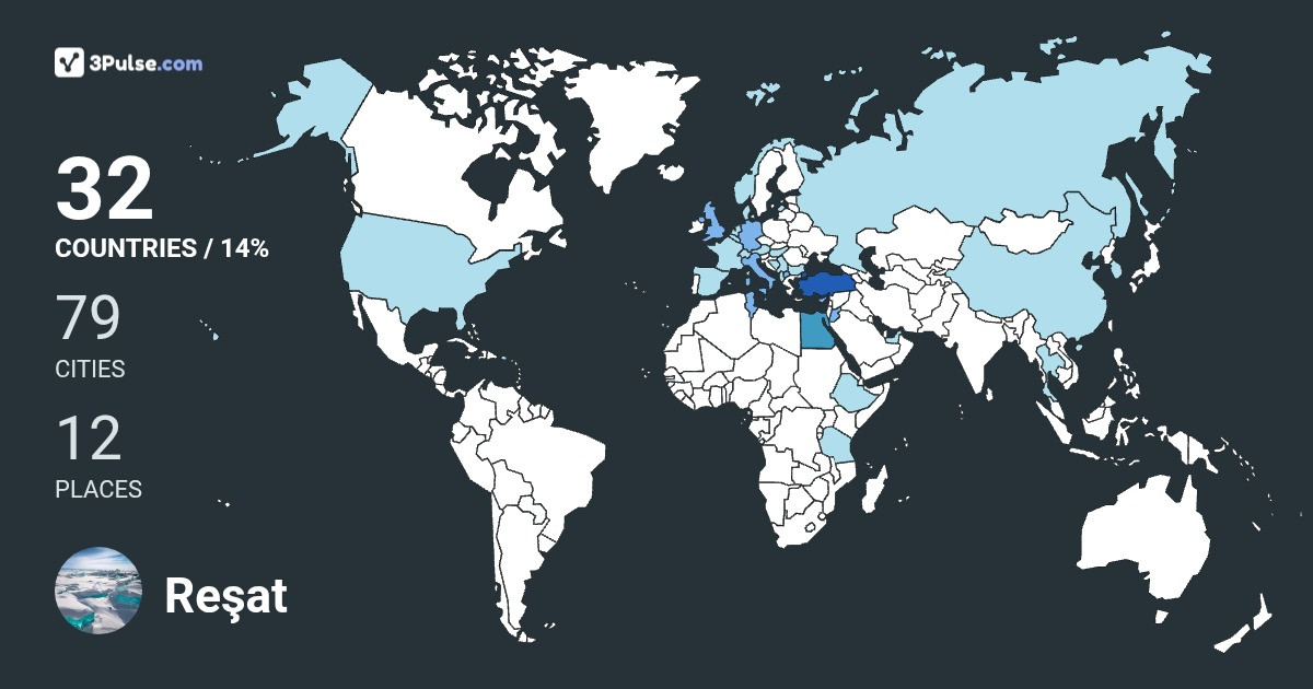 Reşat Inan's Travel Map Image