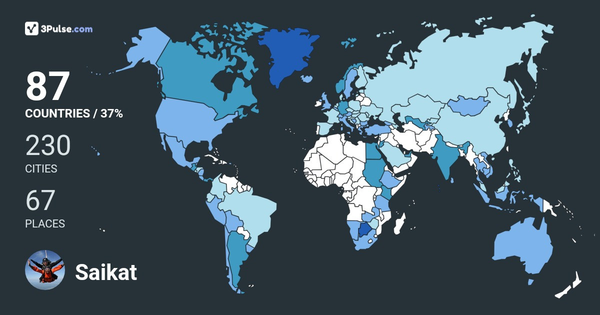 Saikat Banerjee's Travel Map Image