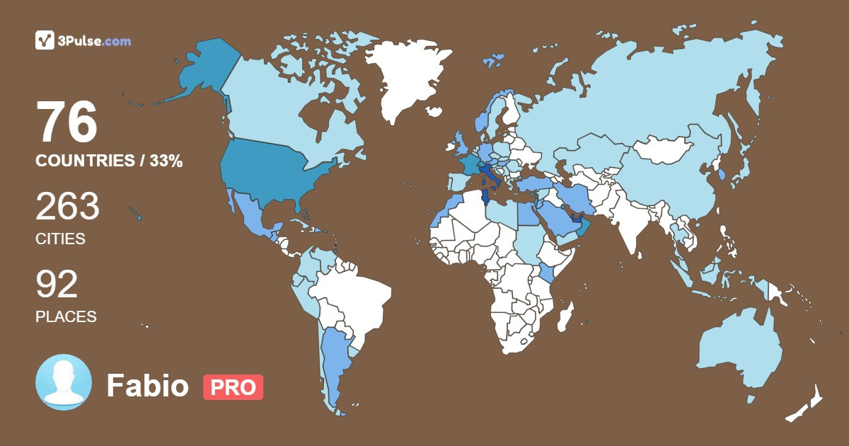 Fabio Chiusa's Travel Map Image