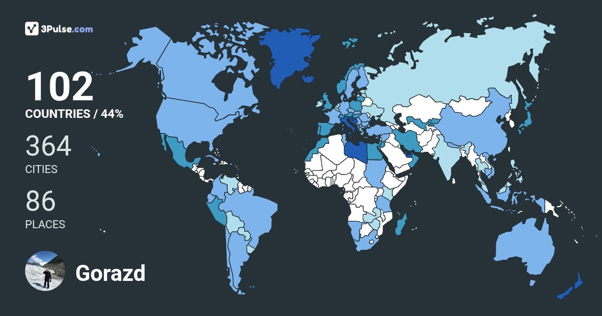 Gorazd Tomljanovič's Travel Map Image