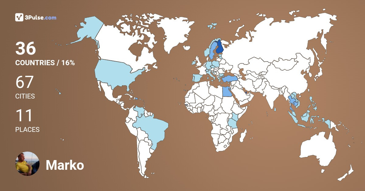 Marko Masalin's Travel Map Image