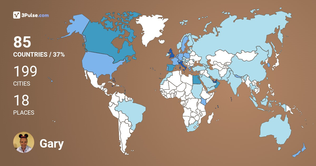 Изображение Карты путешествий Gary Carscadden
