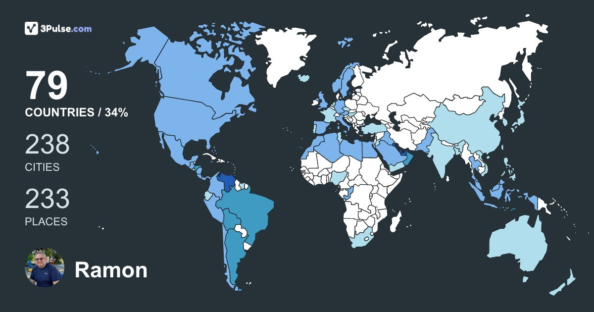 Ramon Gudiño's Travel Map Image