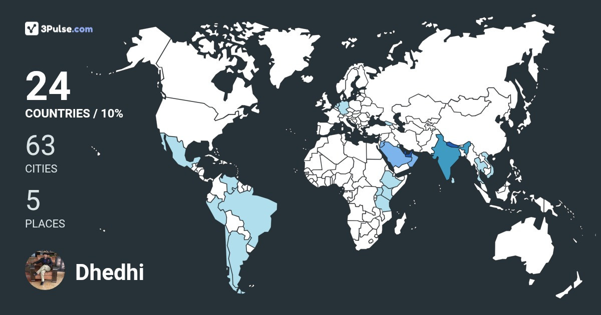 Dhedhi Mahesh's Travel Map Image