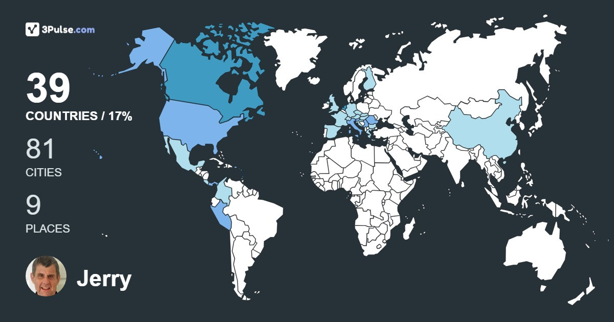 Jerry van Zuuk's Travel Map Image