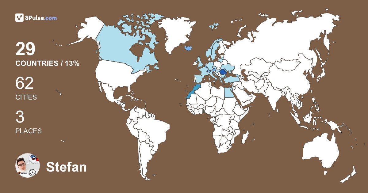 Stefan Hadăr's Travel Map Image