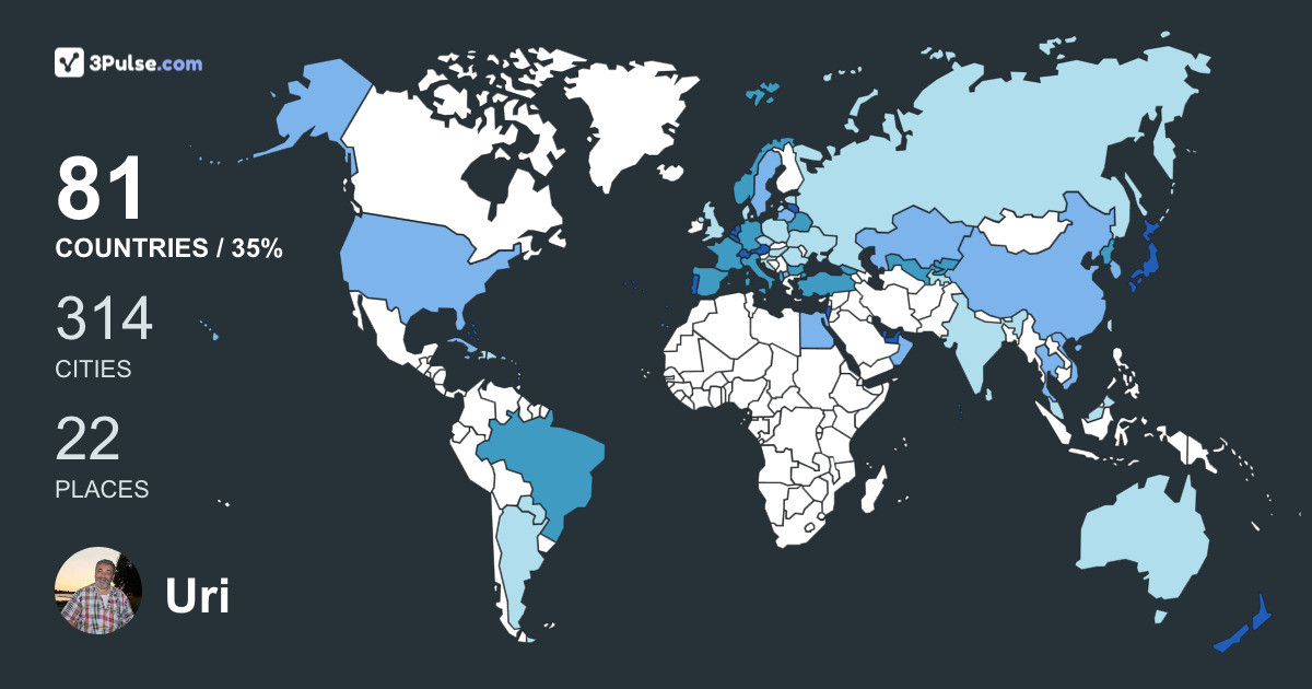 Uri Leviev's Travel Map Image