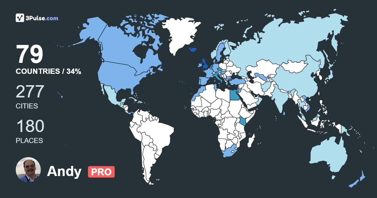 Andy Crane's Travel Map Image