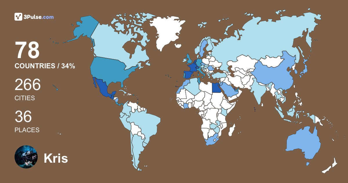 Kris Corti's Travel Map Image