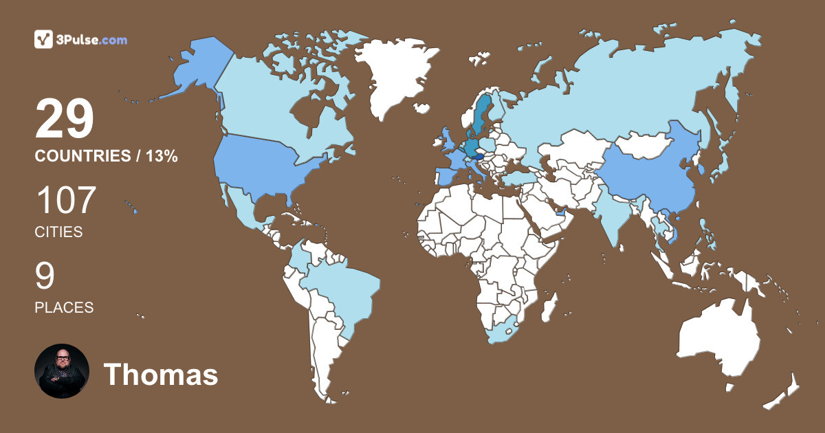 Thomas Mainka's Travel Map Image