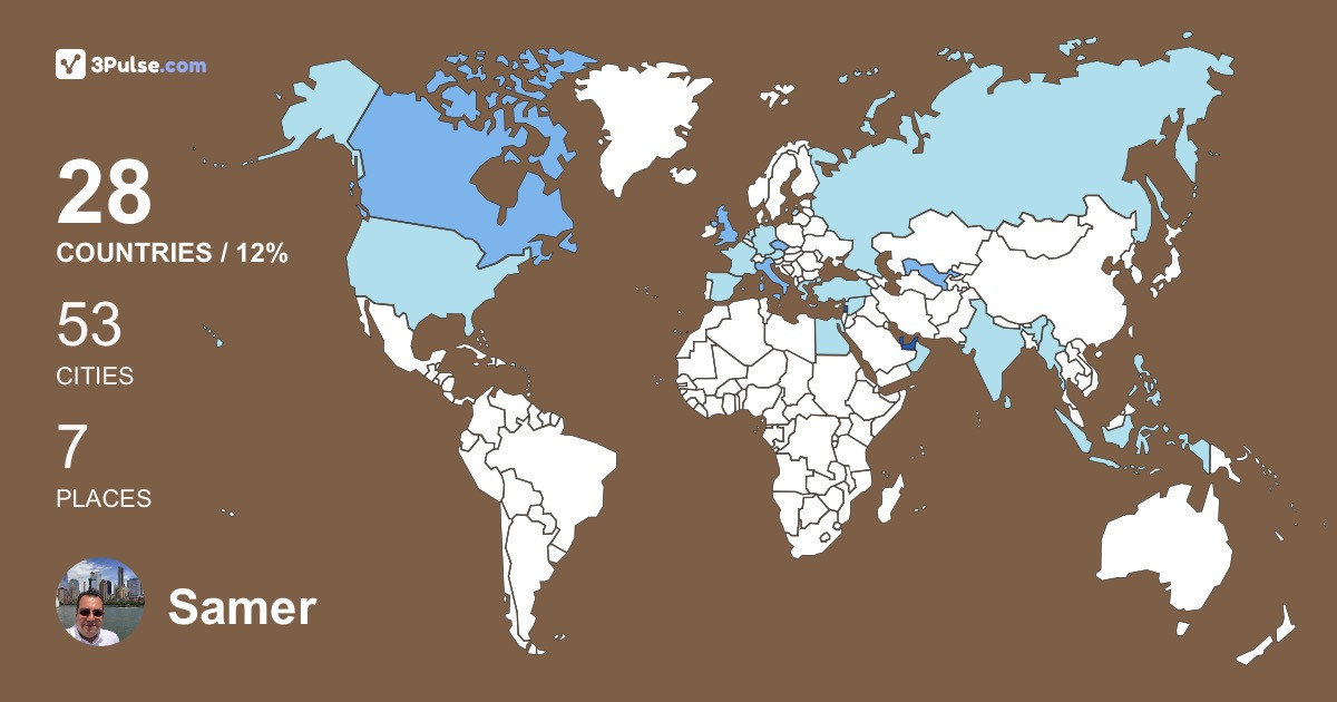 Samer 'Sabbagh's Travel Map Image