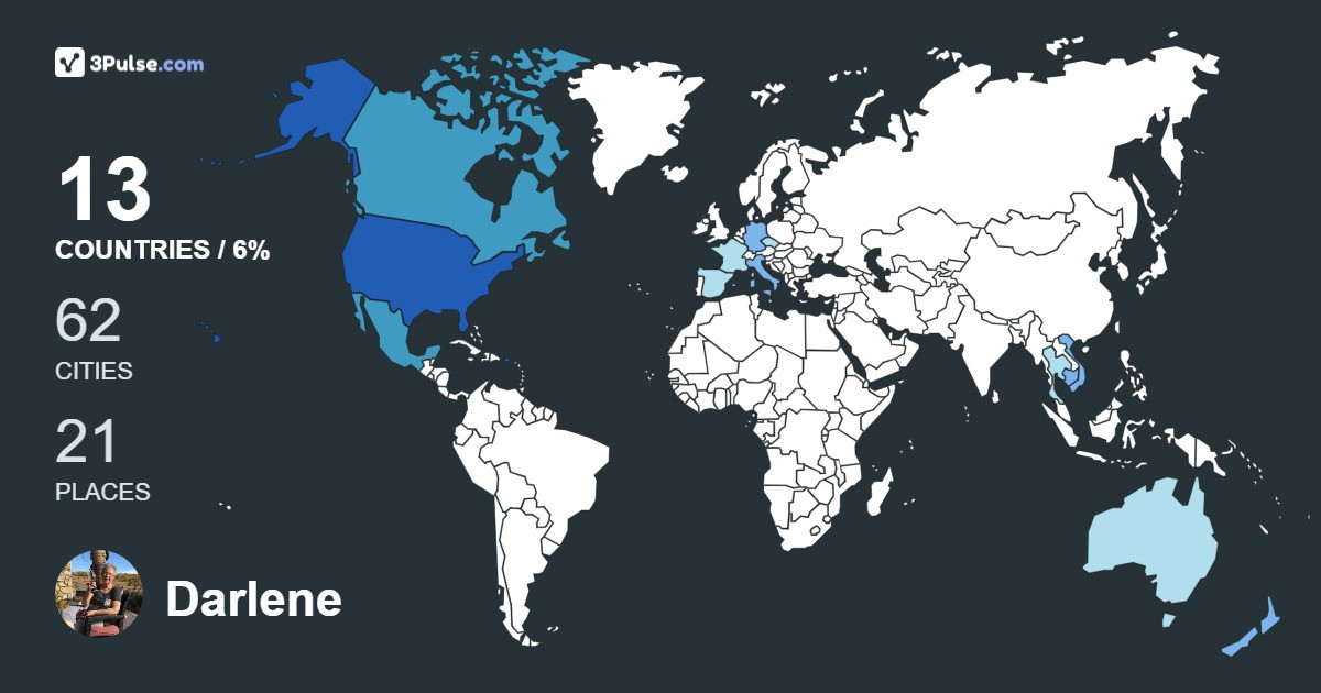 Darlene McNeal's Travel Map Image