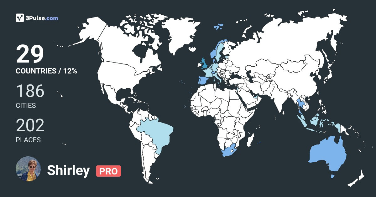 Изображение Карты путешествий Shirley Bourquin